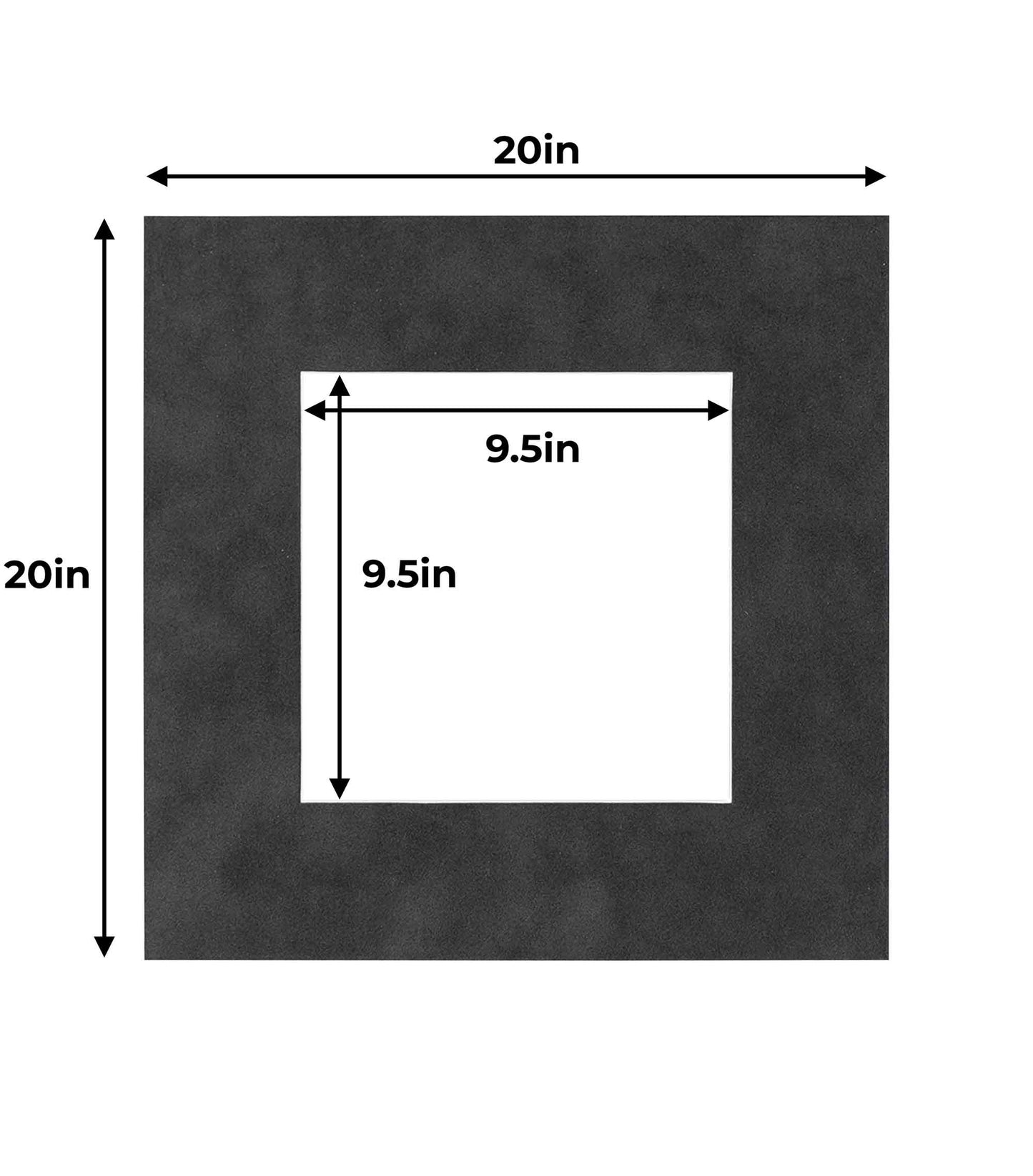 Dark Grey Suede Precut Acid-Free Matboard Set with Clear Bag & Backing