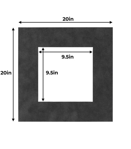 Dark Grey Suede Precut Acid-Free Matboard Set with Clear Bag & Backing