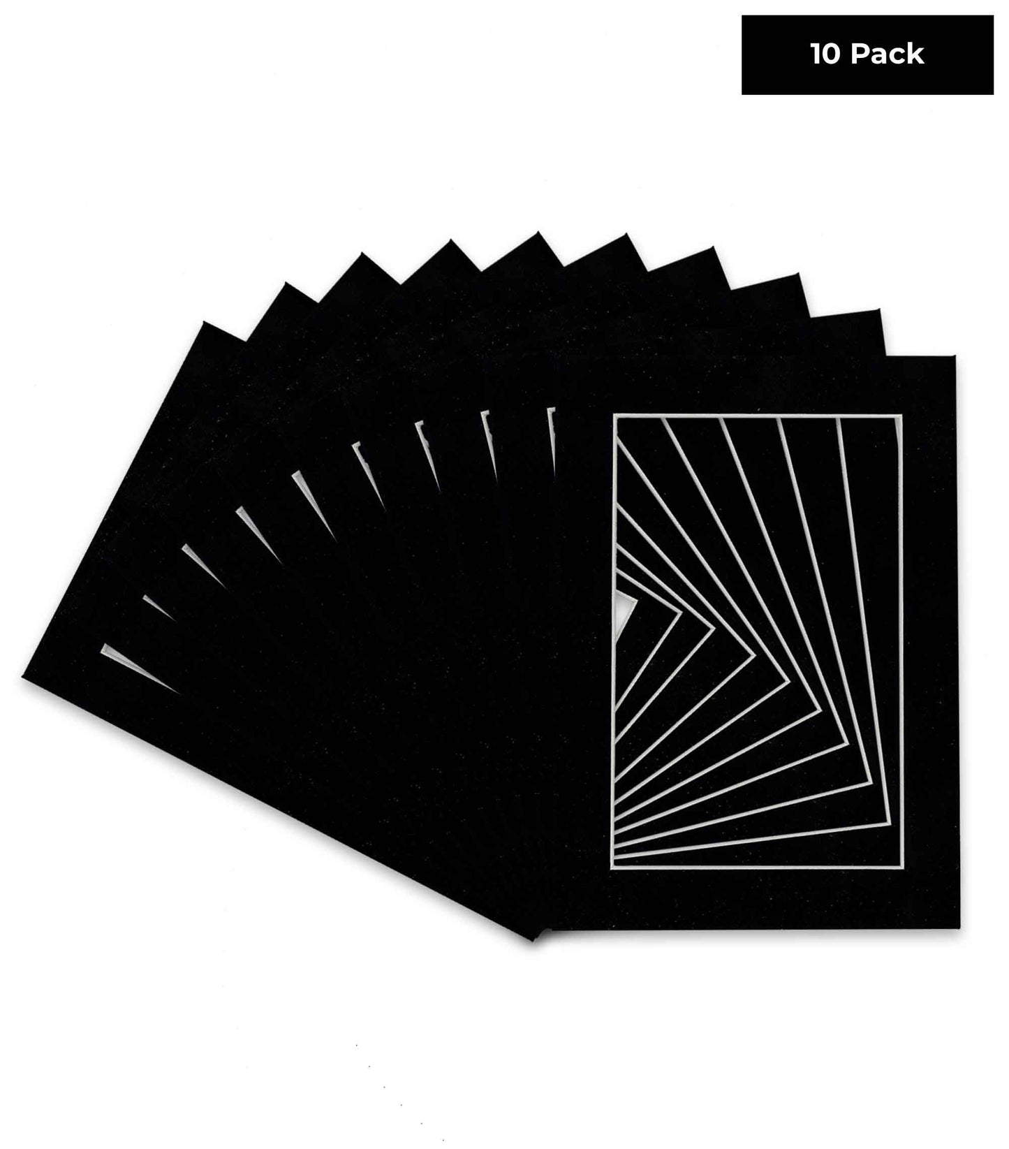 Pack of 10 Black Suede Precut Acid-Free Matboards
