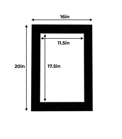 Black Suede Precut Acid-Free Matboard Set with Clear Bag & Backing