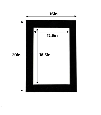 Black Suede Precut Acid-Free Matboard Set with Clear Bag & Backing