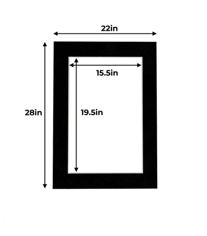 Black Suede Precut Acid-Free Matboard Set with Clear Bag & Backing