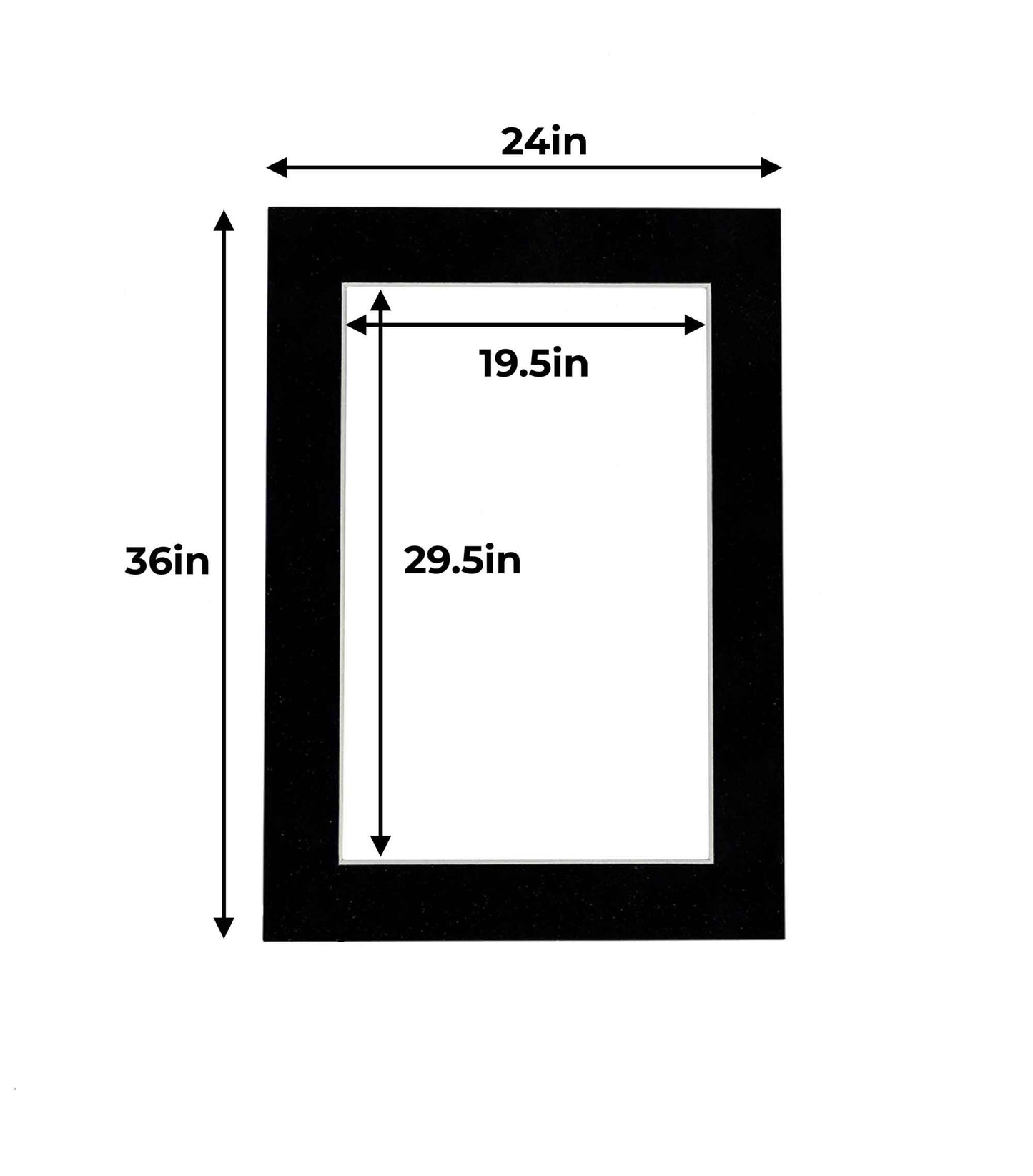 Black Suede Precut Acid-Free Matboard Set with Clear Bag & Backing