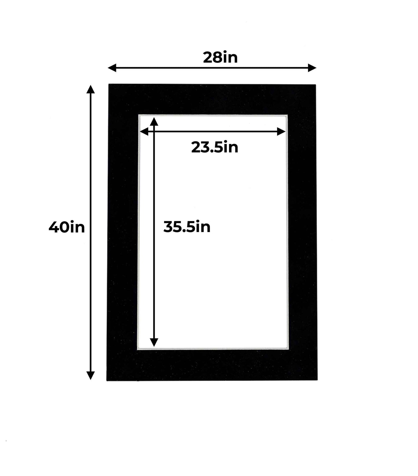 Black Suede Precut Acid-Free Matboard Set with Clear Bag & Backing