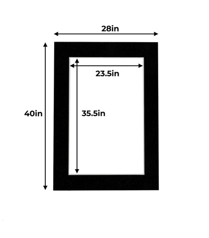 Black Suede Precut Acid-Free Matboard Set with Clear Bag & Backing