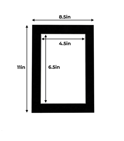 Black Suede Precut Acid-Free Matboard Set with Clear Bag & Backing