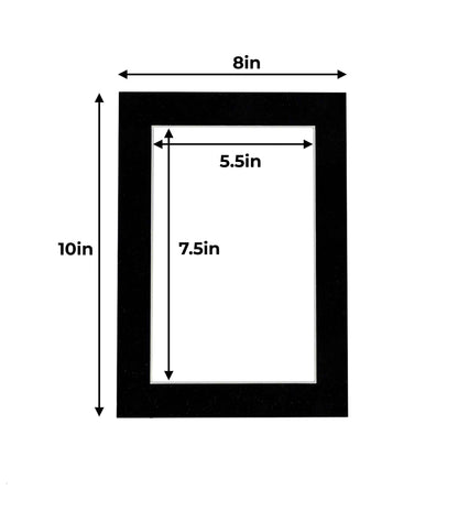 Black Suede Precut Acid-Free Matboard Set with Clear Bag & Backing