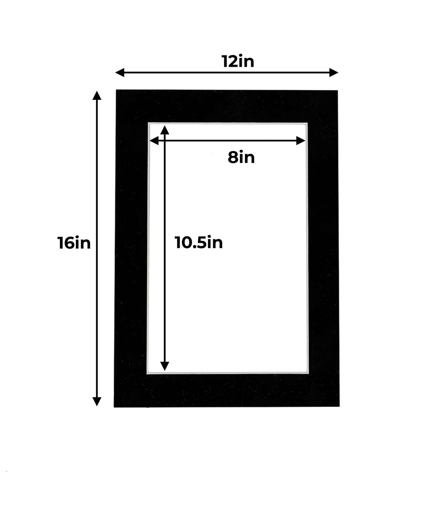 Black Suede Precut Acid-Free Matboard Set with Clear Bag & Backing