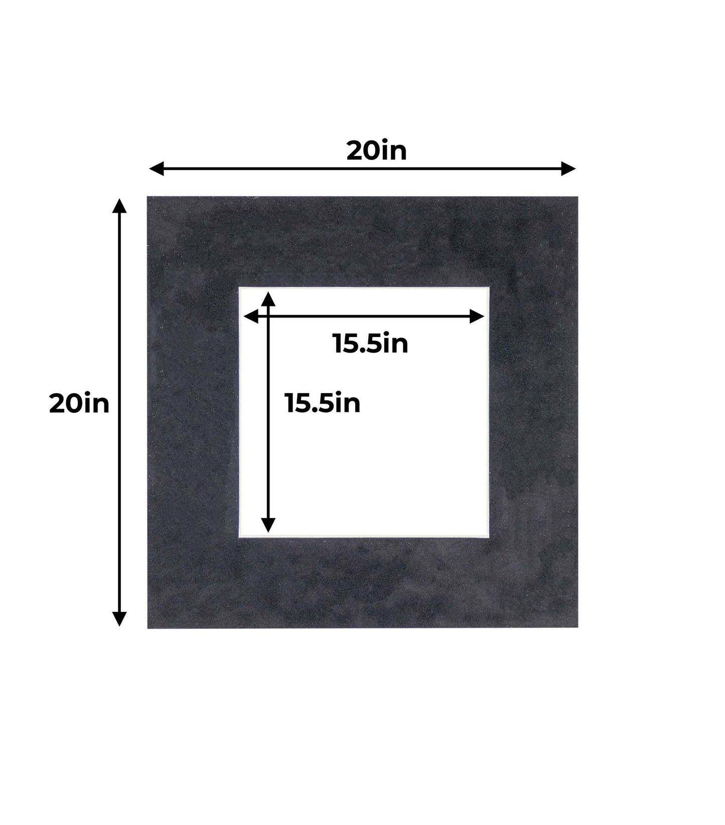 Black Suede Precut Acid-Free Matboard Set with Clear Bag & Backing