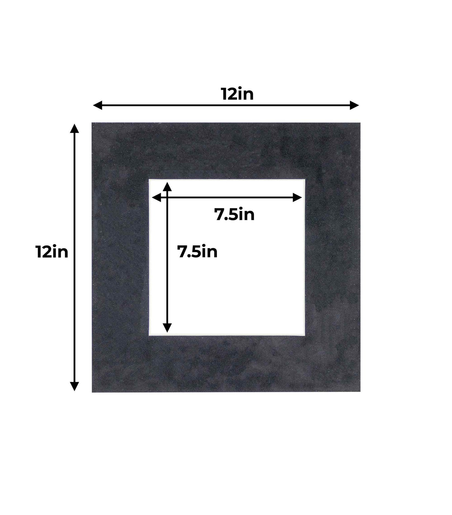 Black Suede Precut Acid-Free Matboard Set with Clear Bag & Backing