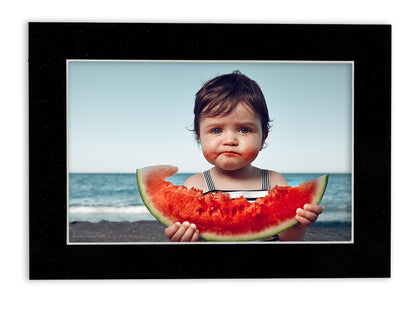 Black Suede Precut Acid-Free Matboard Set with Clear Bag & Backing