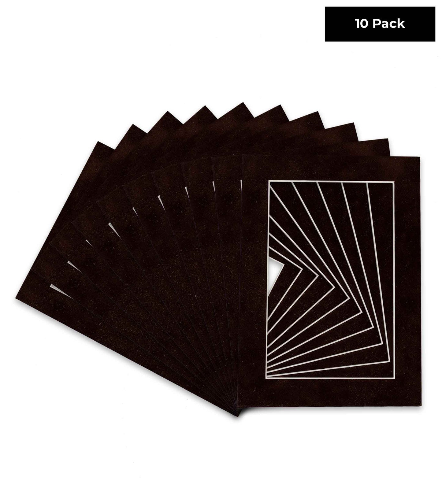 Pack of 10 Brown Suede Precut Acid-Free Matboards