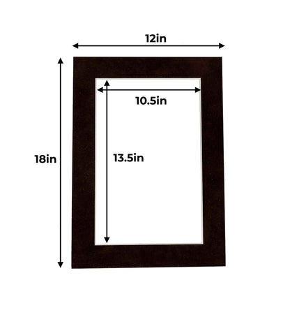 Pack of 25 Brown Suede Precut Acid-Free Matboard Set with Clear Bags & Backings
