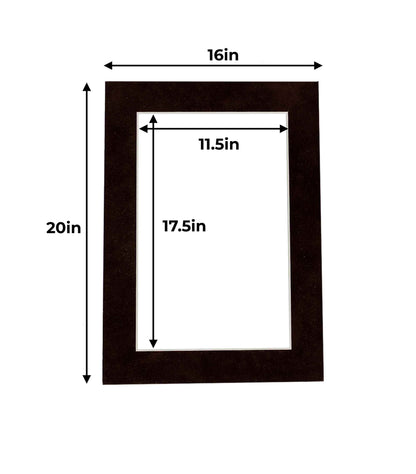 Pack of 25 Brown Suede Precut Acid-Free Matboard Set with Clear Bags & Backings
