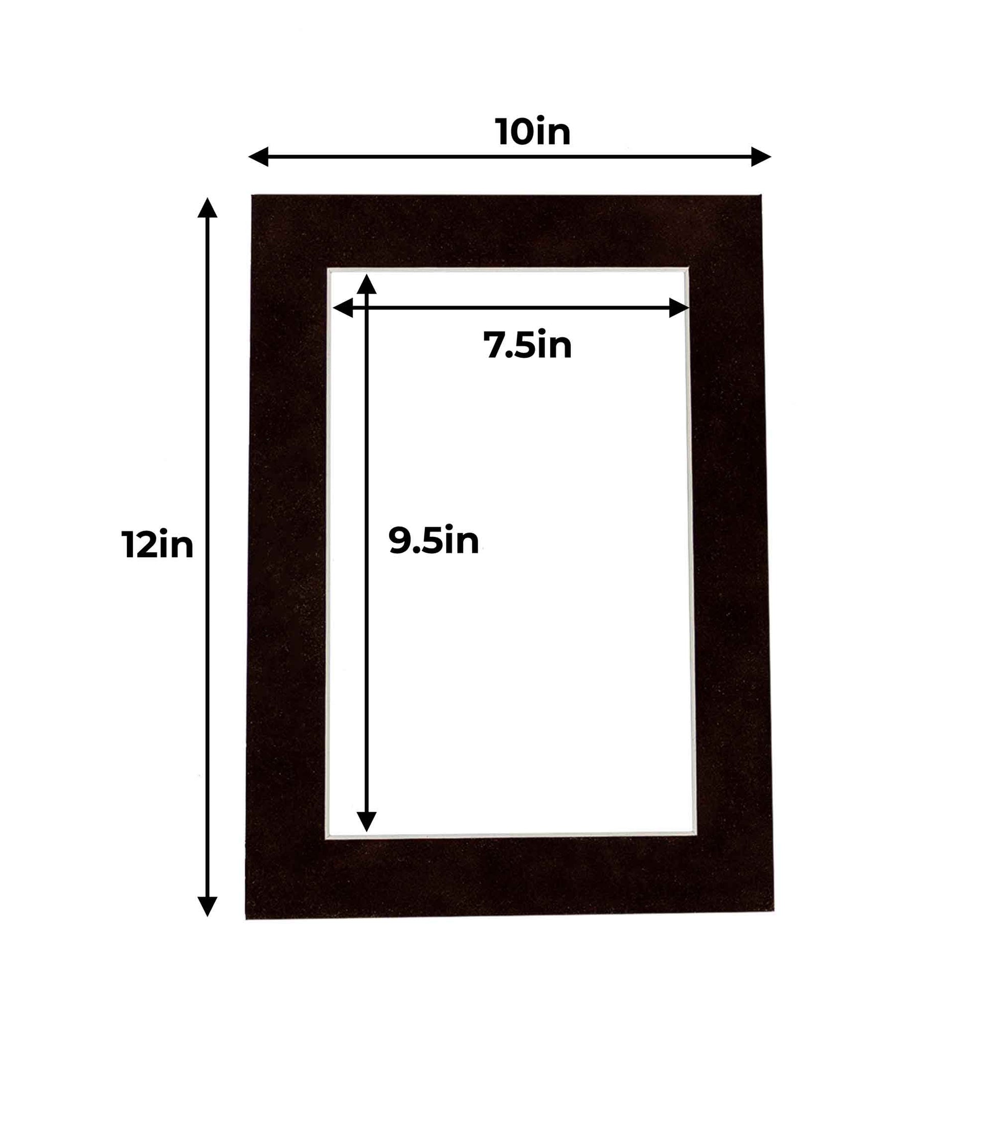 Pack of 10 Brown Suede Precut Acid-Free Matboard Set with Clear