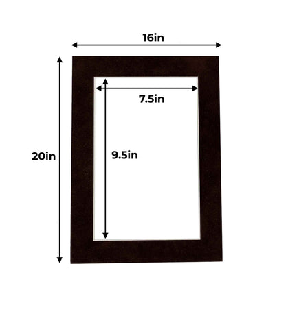 Pack of 10 Brown Suede Precut Acid-Free Matboard Set with Clear Bags & Backings