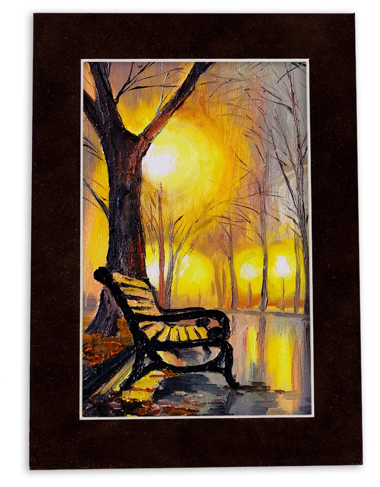 Brown Suede Precut Acid-Free Matboard Set with Clear Bag & Backing