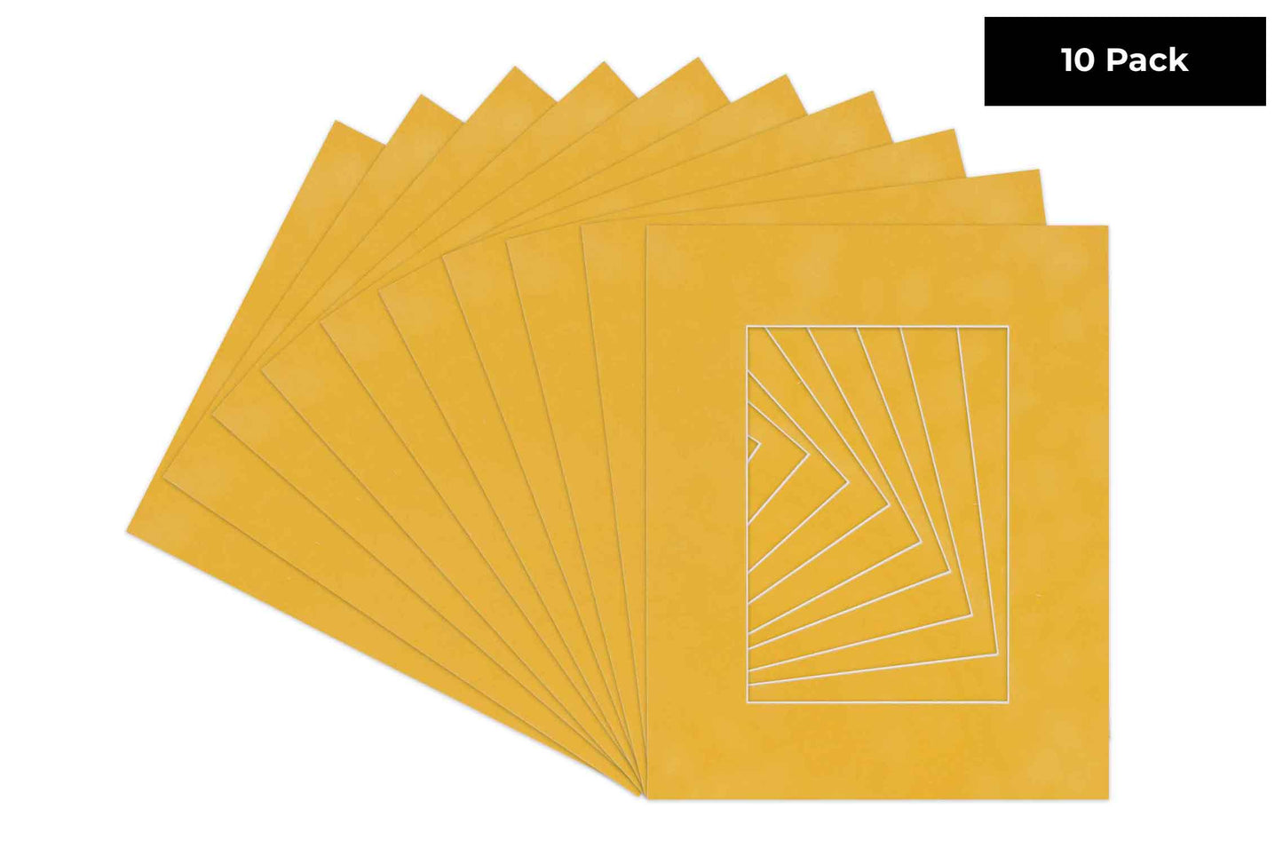 Pack of 10 Sunrise Yellow Suede Precut Acid-Free Matboards