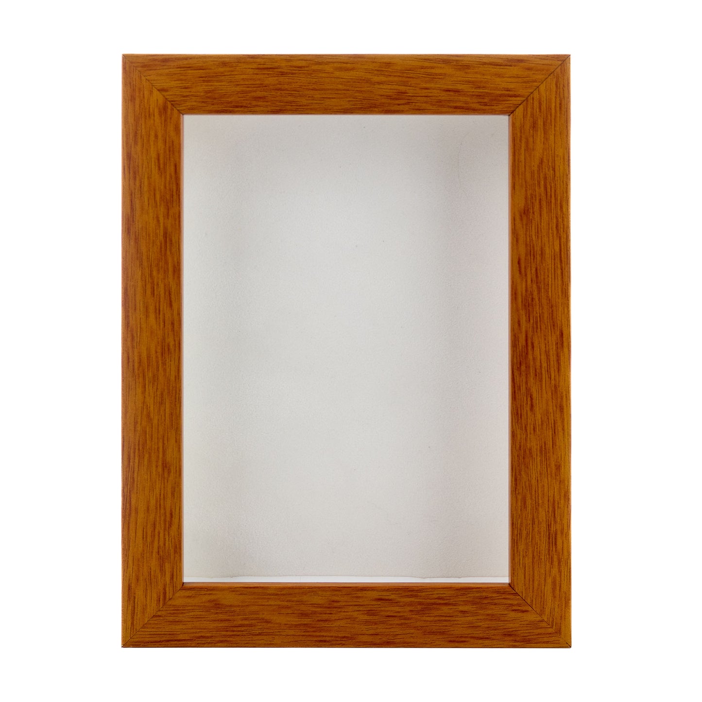 Honey Pecan Shadow Box Frame With White Acid-Free Suede Backing