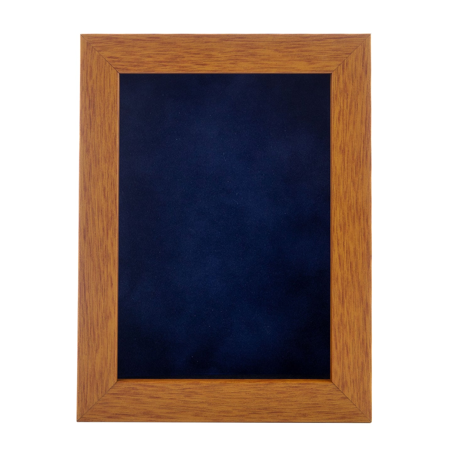 Honey Pecan Shadow Box Frame With Navy Blue Acid-Free Suede Backing