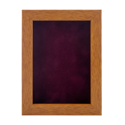 Honey Pecan Shadow Box Frame With Dark Berry Acid-Free Suede Backing