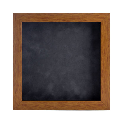 Honey Pecan Shadow Box Frame With Dark Grey Acid-Free Suede Backing