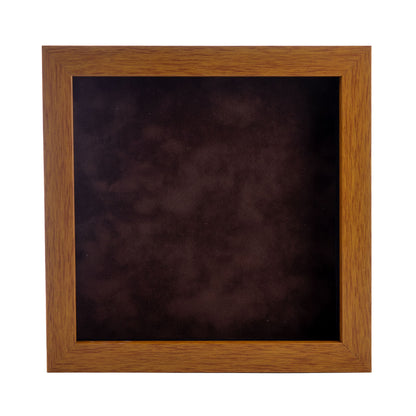 Honey Pecan Shadow Box Frame With Brown Acid-Free Suede Backing
