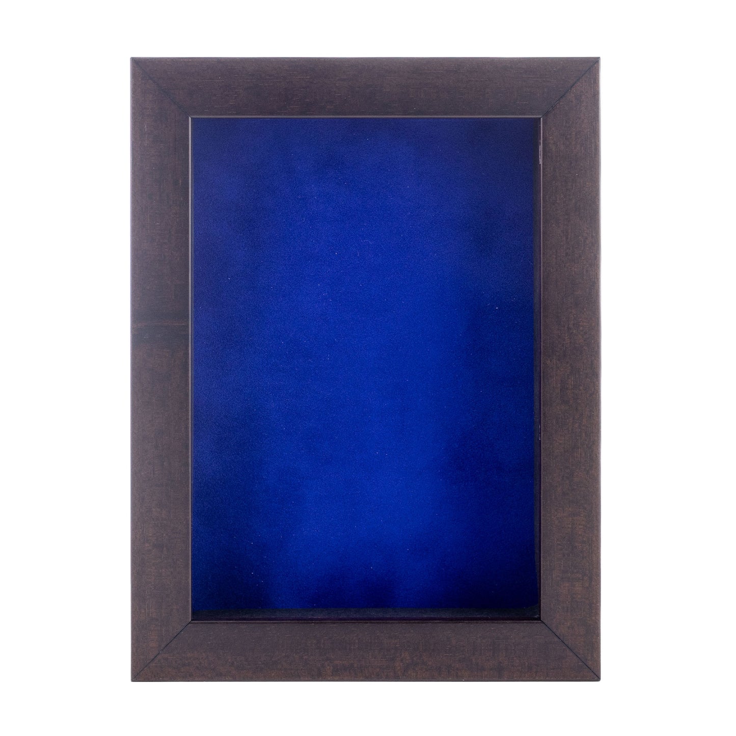Walnut Shadow Box Frame With Royal Blue Acid-Free Suede Backing