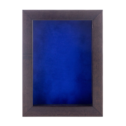 Walnut Shadow Box Frame With Royal Blue Acid-Free Suede Backing