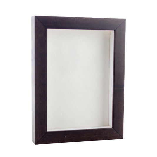 Walnut Shadow Box Frame With White Acid-Free Suede Backing