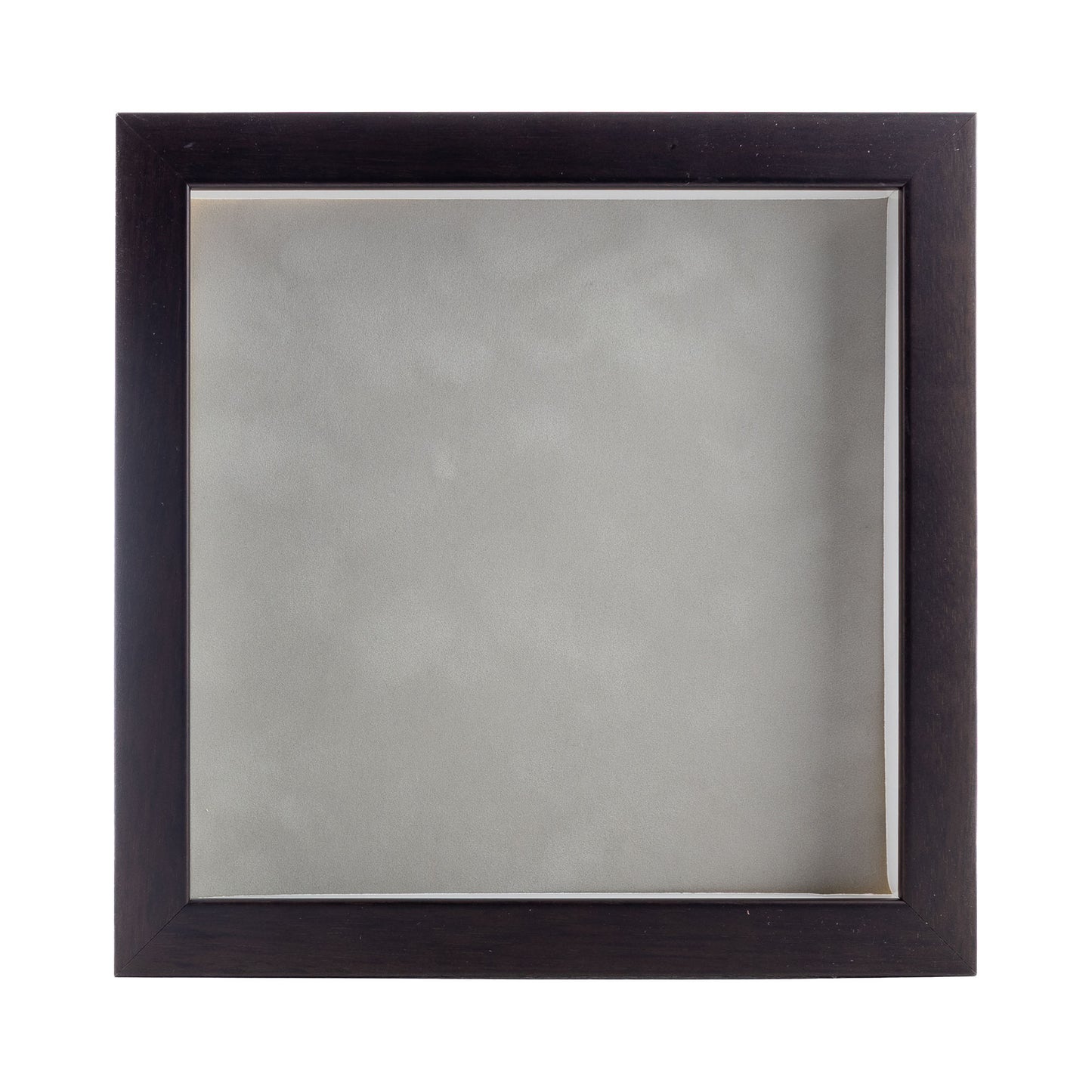 Walnut Shadow Box Frame With Light Grey Acid-Free Suede Backing