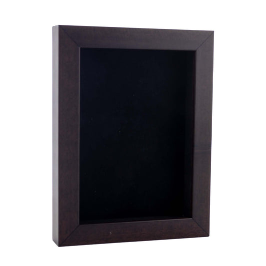 Walnut Shadow Box Frame With Black Acid-Free Suede Backing