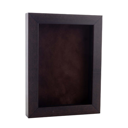 Walnut Shadow Box Frame With Brown Acid-Free Suede Backing