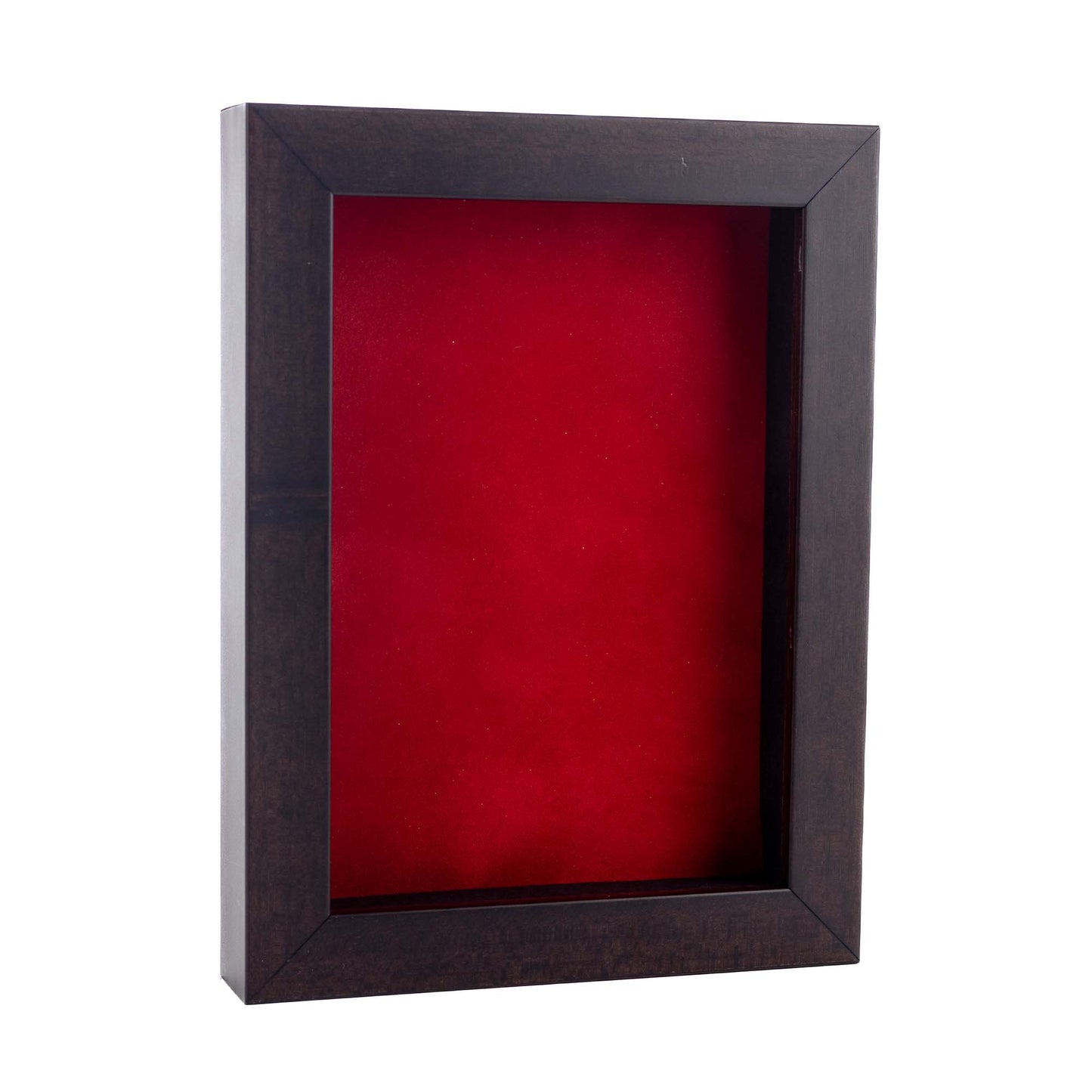 Walnut Shadow Box Frame With Red Acid-Free Suede Backing