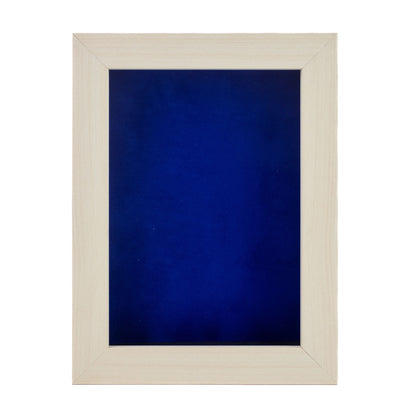 White Washed Shadow Box Frame With Royal Blue Acid-Free Suede Backing