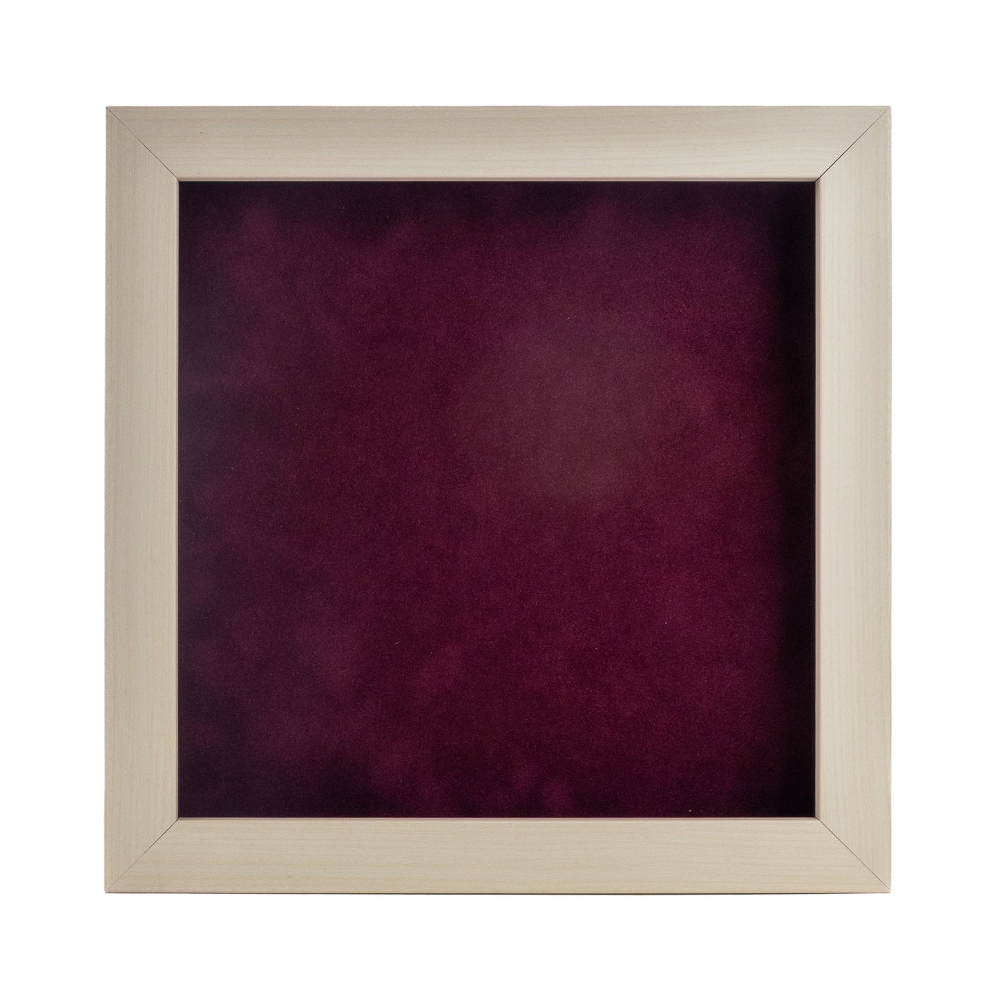 White Washed Shadow Box Frame With Dark Berry Acid-Free Suede Backing