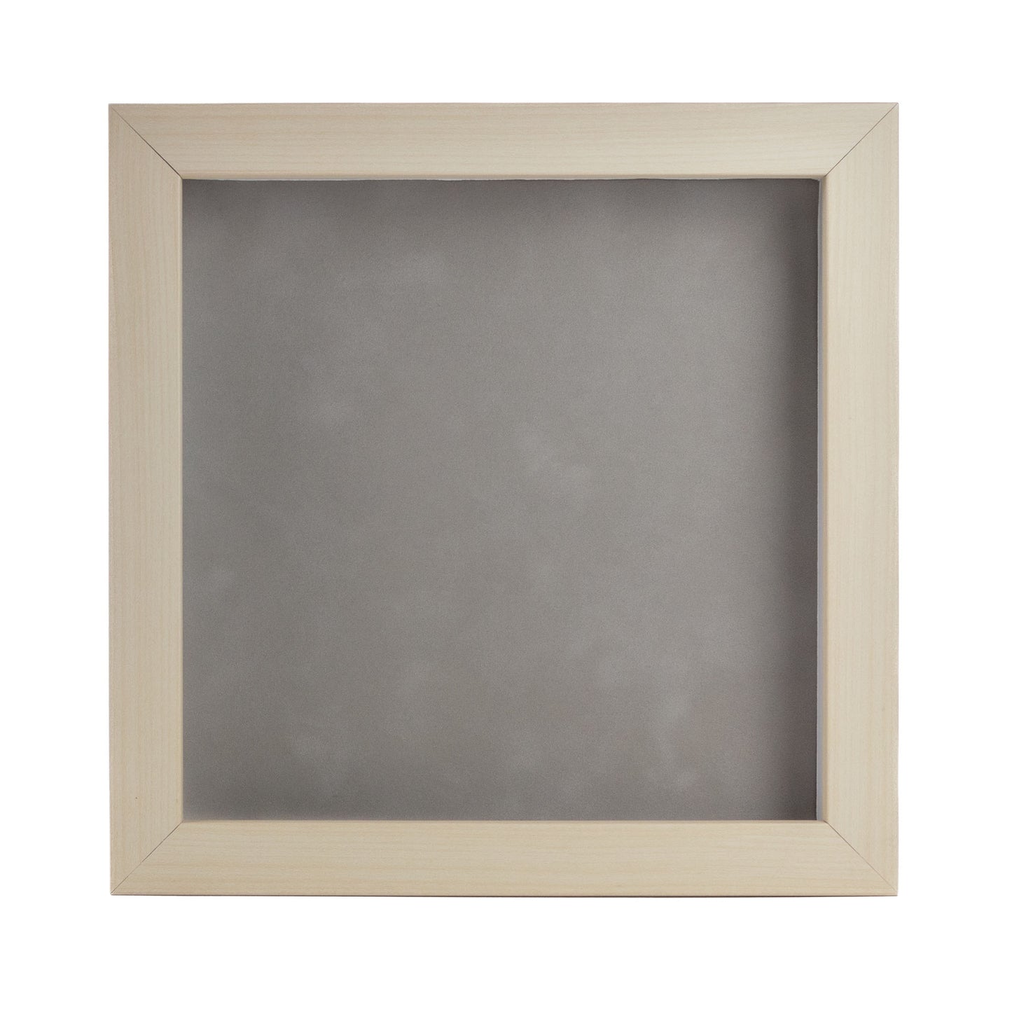 White Washed Shadow Box Frame With Light Grey Acid-Free Suede Backing