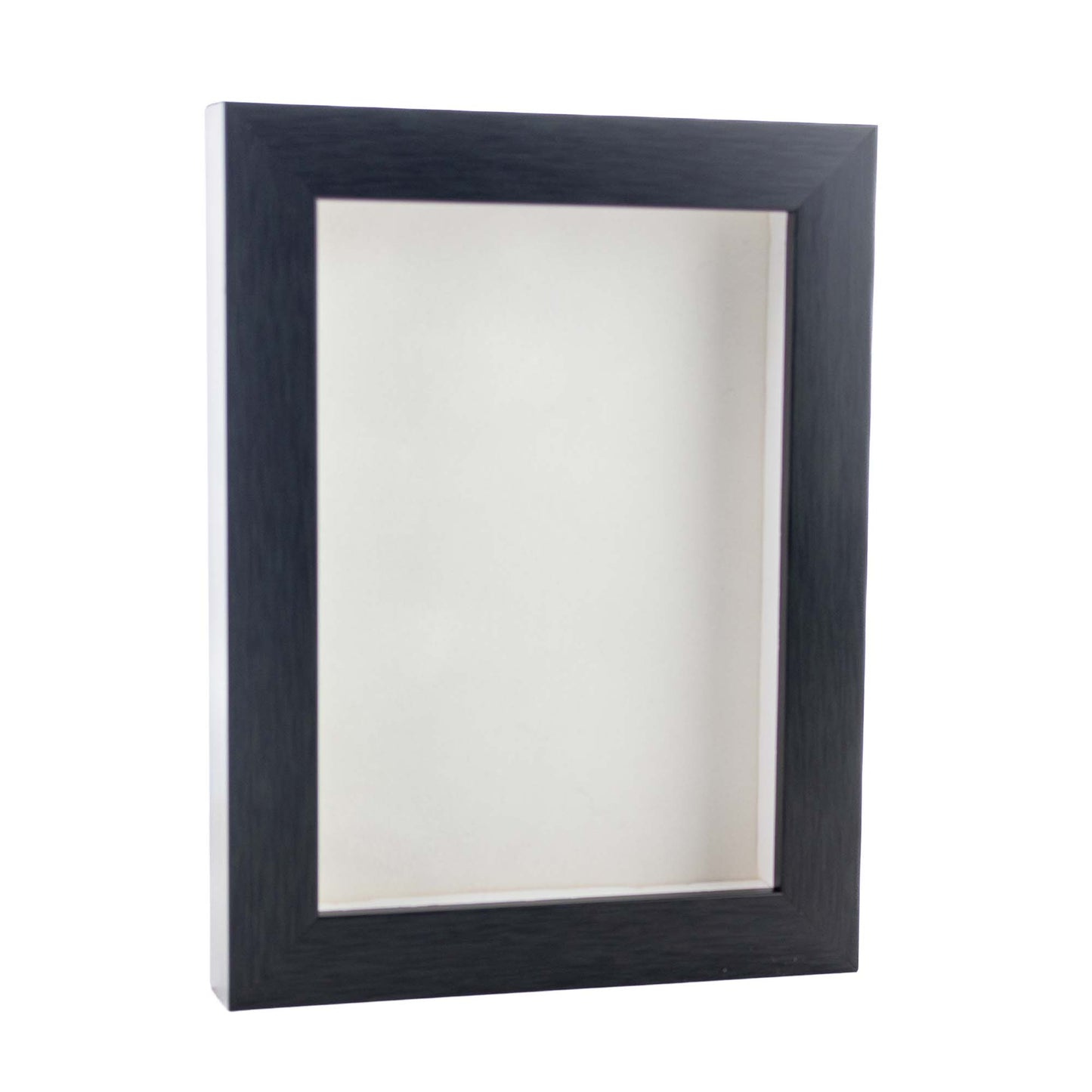 Charcoal Shadow Box Frame With White Acid-Free Suede Backing