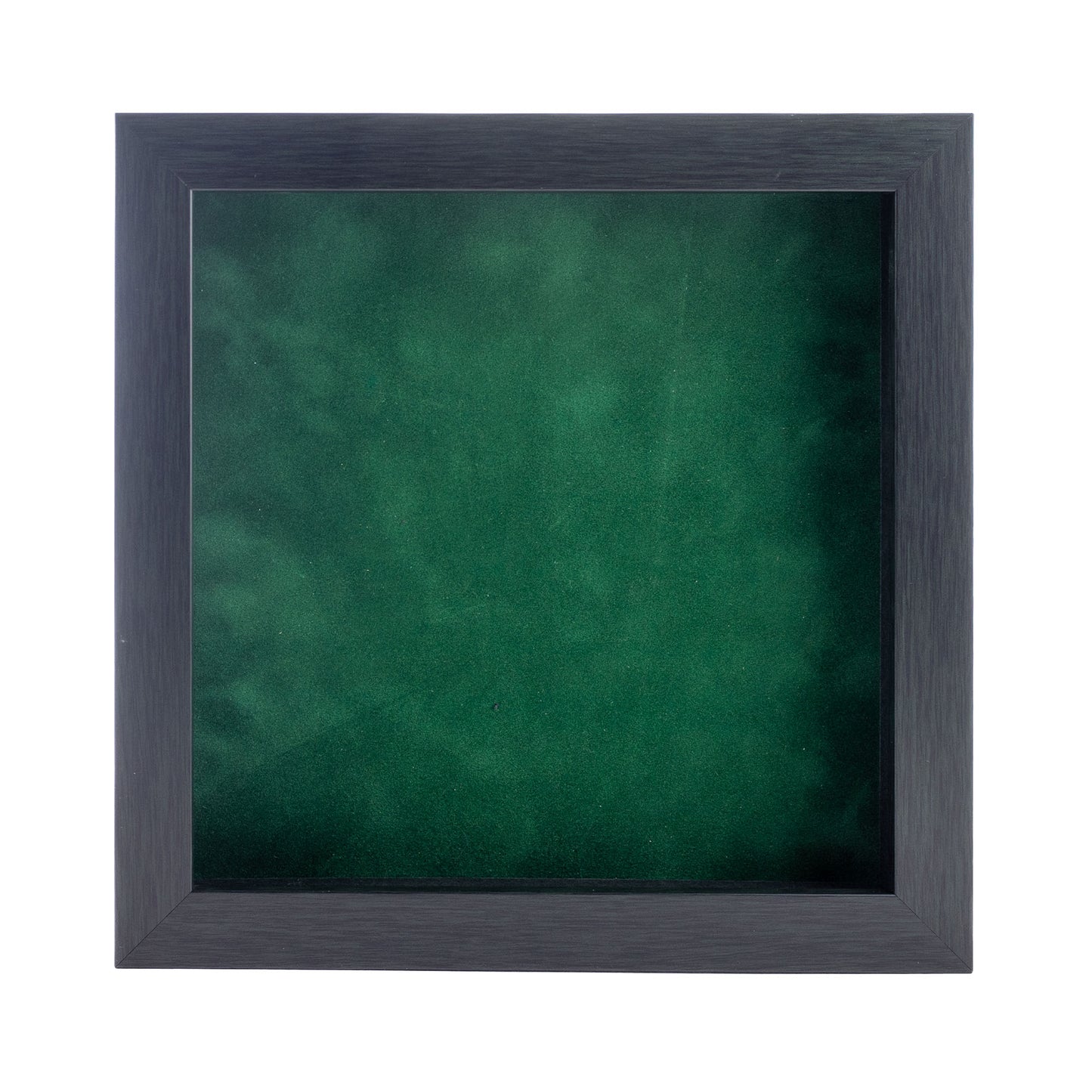 Charcoal Shadow Box Frame With Forest Green Acid-Free Suede Backing