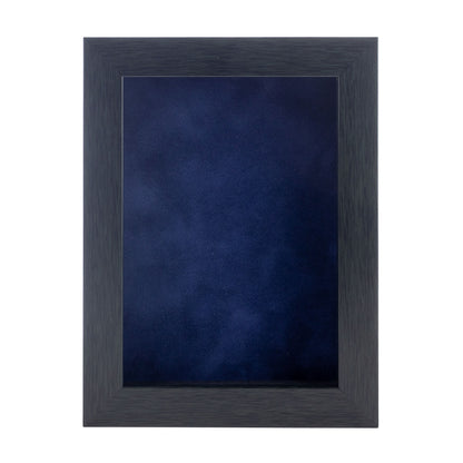 Charcoal Shadow Box Frame With Navy Blue Acid-Free Suede Backing