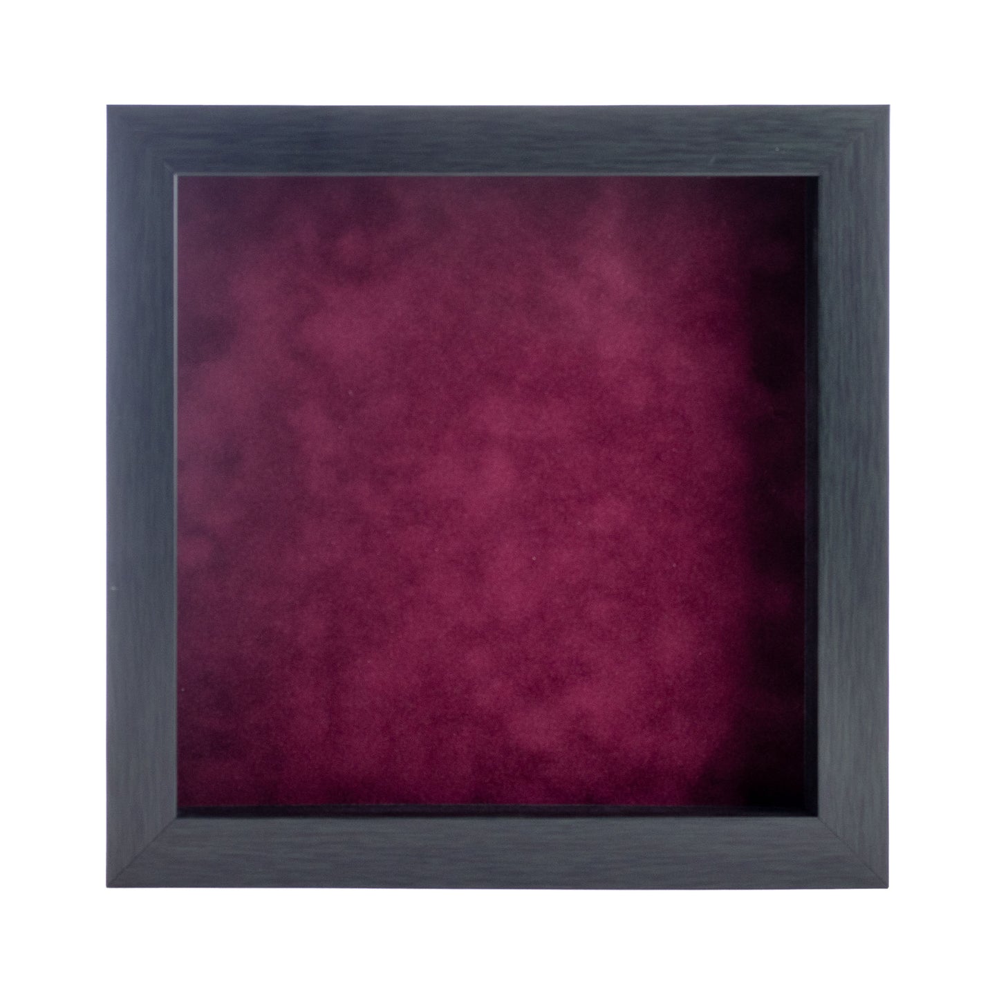 Charcoal Shadow Box Frame With Dark Berry Acid-Free Suede Backing