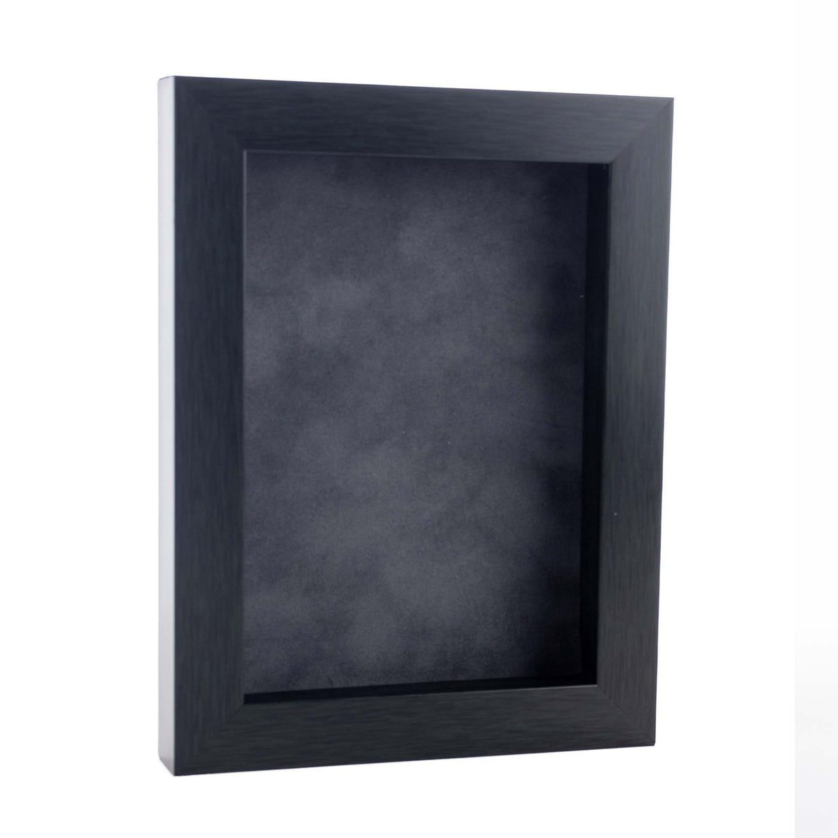 Charcoal Shadow Box Frame With Dark Grey AcidFree Suede Backing Poster Palooza Custom