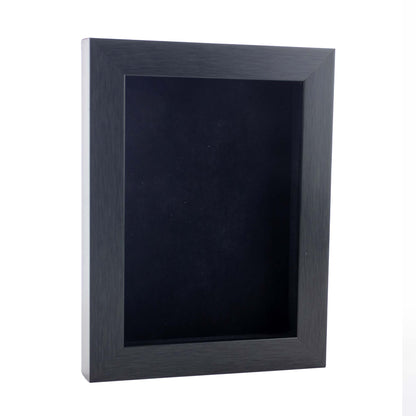Charcoal Shadow Box Frame With Black Acid-Free Suede Backing