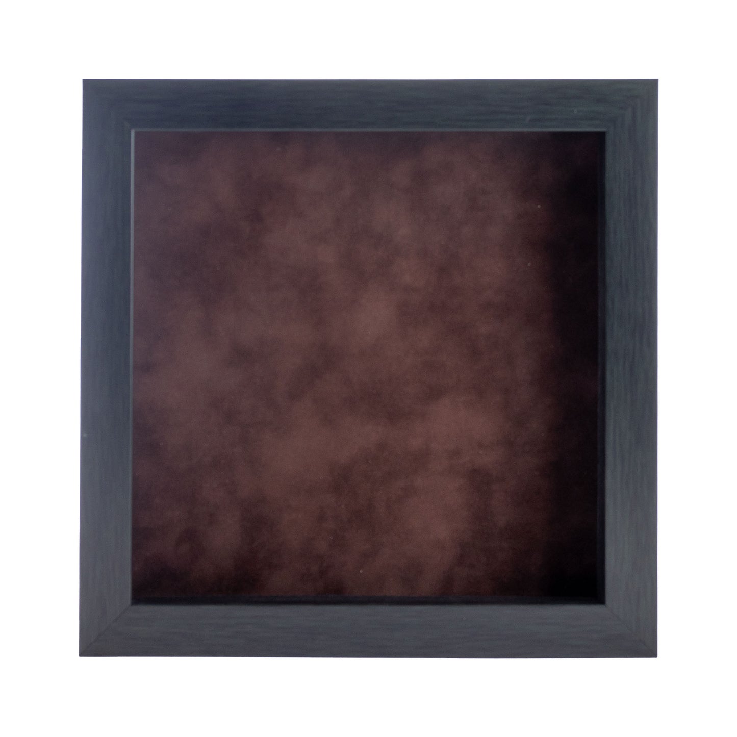 Charcoal Shadow Box Frame With Brown Acid-Free Suede Backing