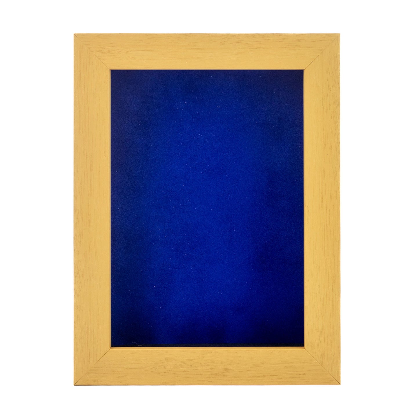 Natural Shadow Box Frame With Royal Blue Acid-Free Suede Backing
