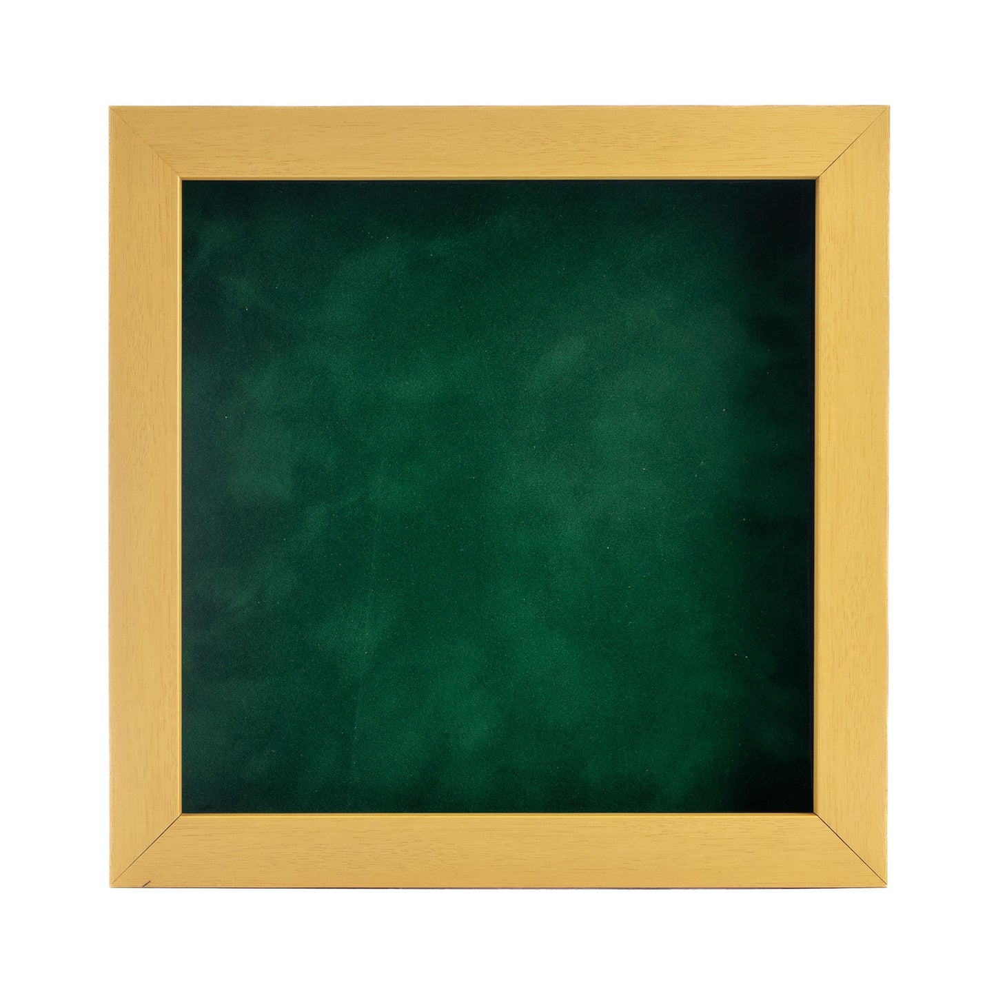Natural Shadow Box Frame With Forest Green Acid-Free Suede Backing