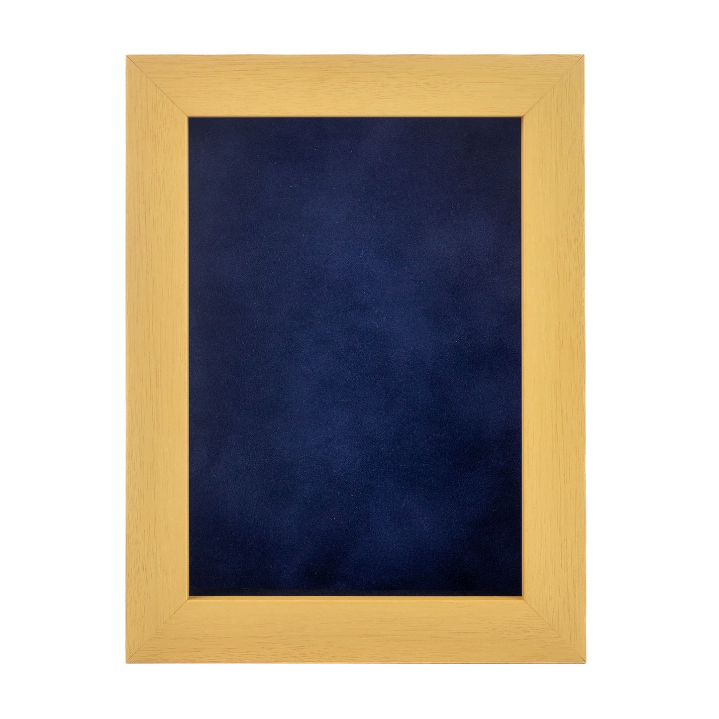 Natural Shadow Box Frame With Navy Blue Acid-Free Suede Backing