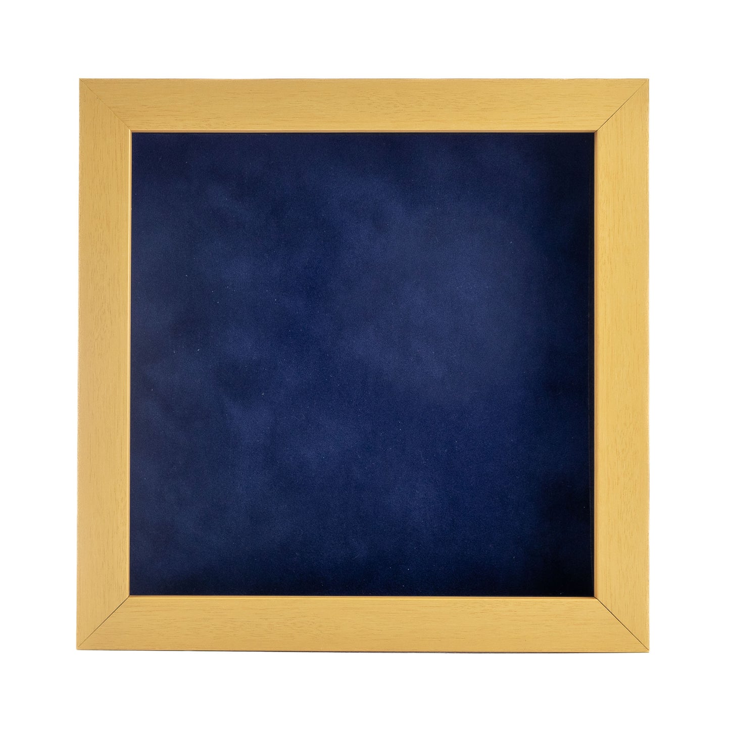 Natural Shadow Box Frame With Navy Blue Acid-Free Suede Backing