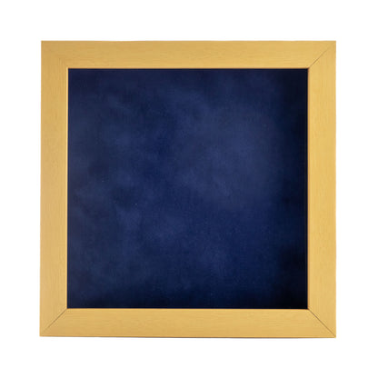 Natural Shadow Box Frame With Navy Blue Acid-Free Suede Backing