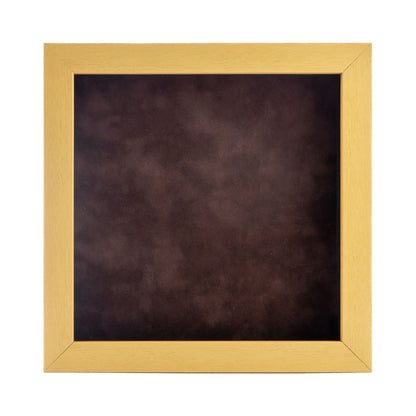 Natural Shadow Box Frame With Brown Acid-Free Suede Backing